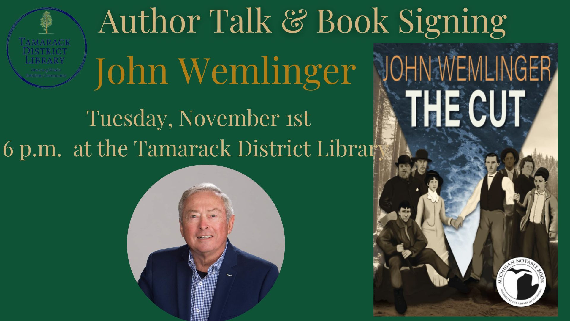 _Wemlinger book talk | Tamarack District Library