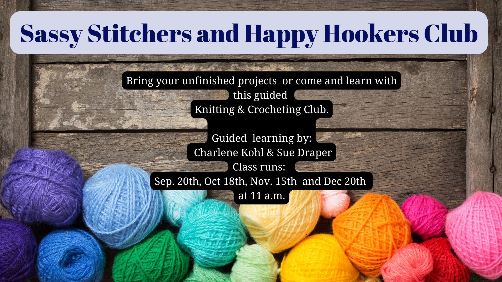 Knitting and crocheting club Tamarack District Library